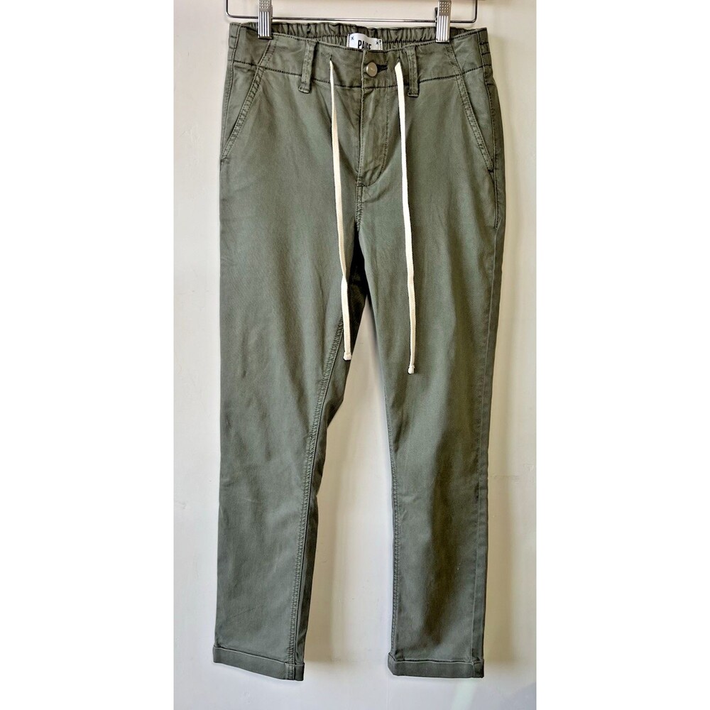 PAIGE Women 25 Christy Pants Green Jogger Pants Slim Leg Elastic Drawstring